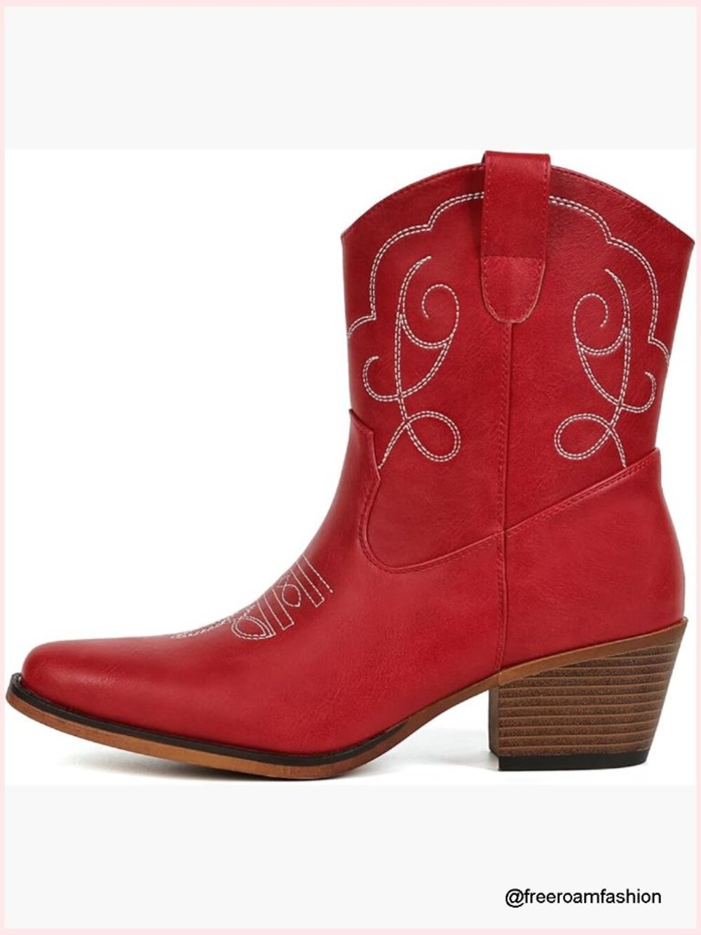 Women's Western Cowgirl Ankle Booties Pointed Toe Pull-On Country Boots
